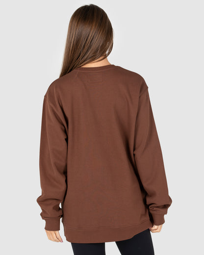 Unisex Fleece Crew - Central - Brown