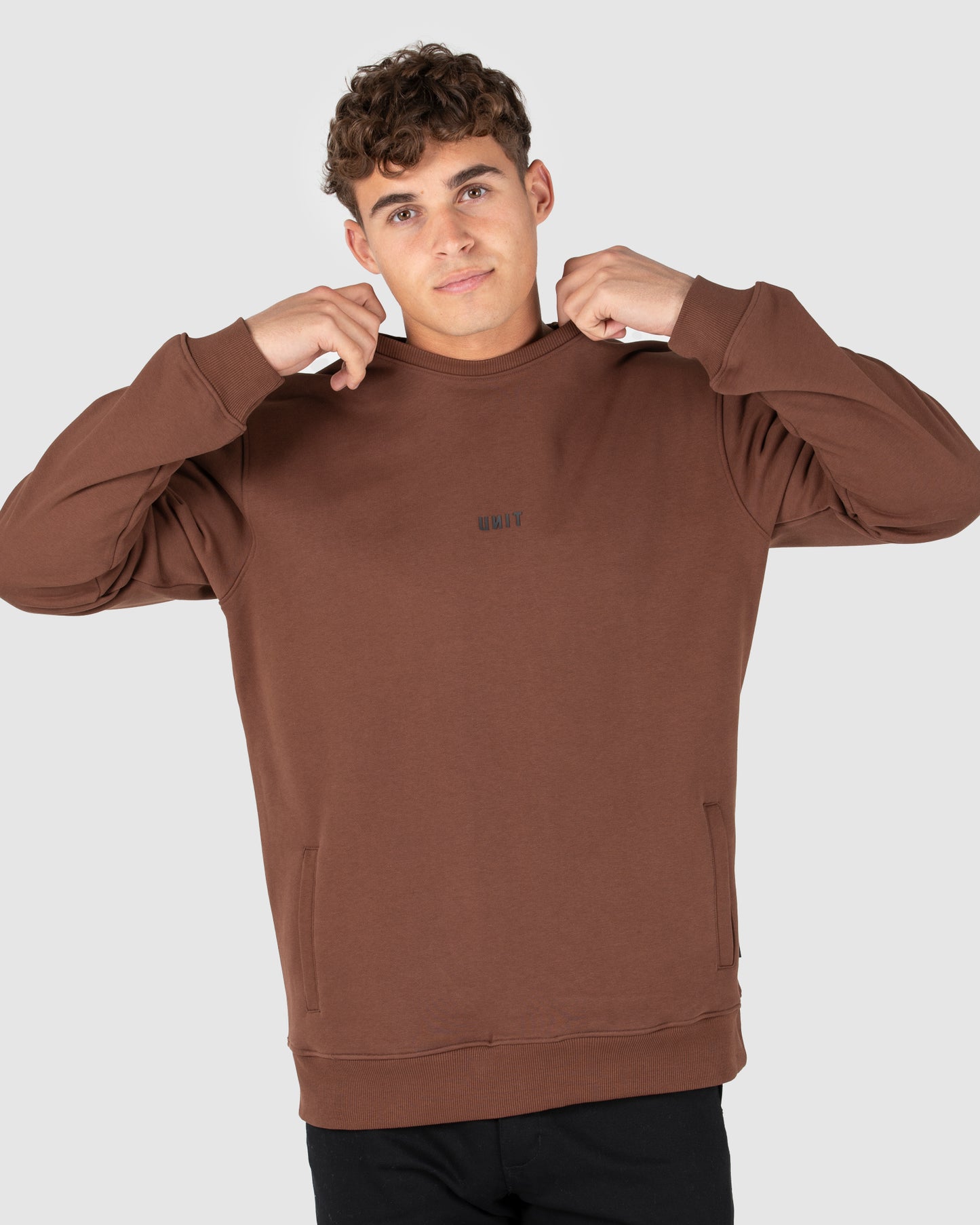 Unisex Fleece Crew - Central - Brown