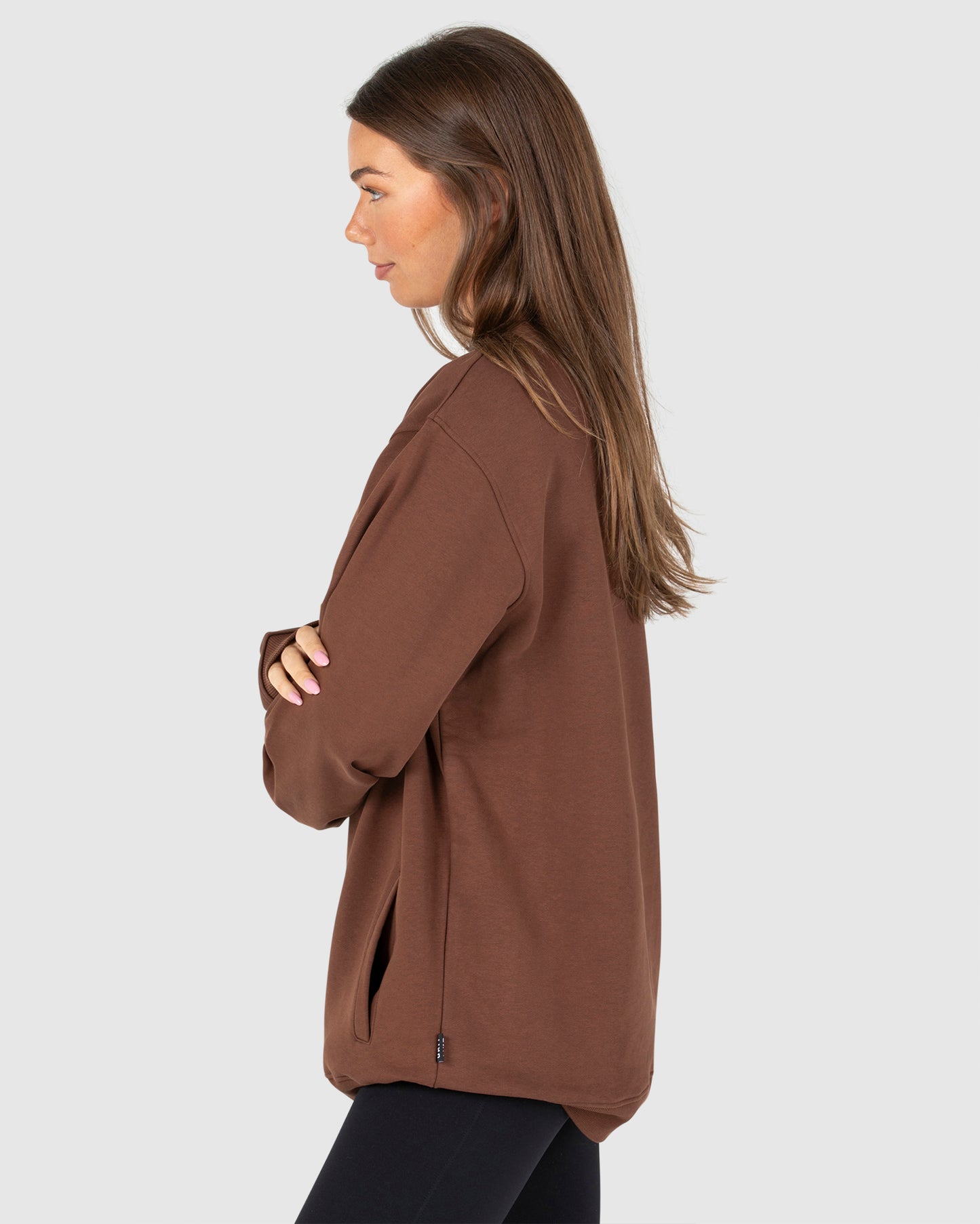 Unisex Fleece Crew - Central - Brown
