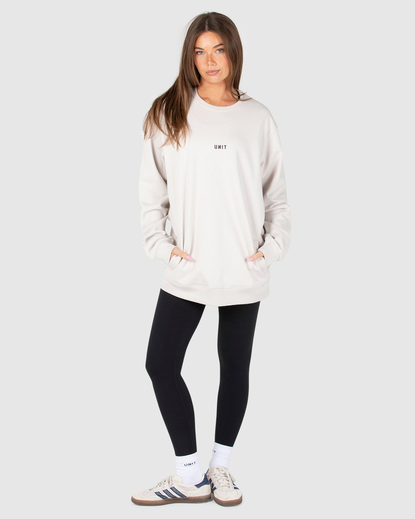 Unisex Fleece Crew - Central - Off White