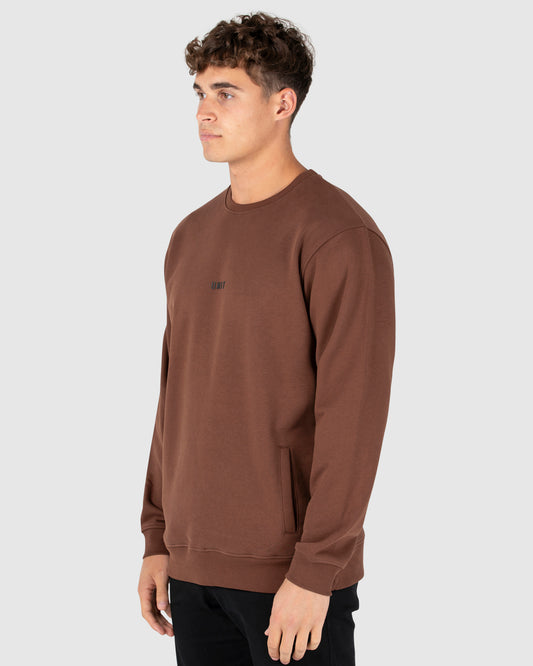 Unisex Fleece Crew - Central - Brown