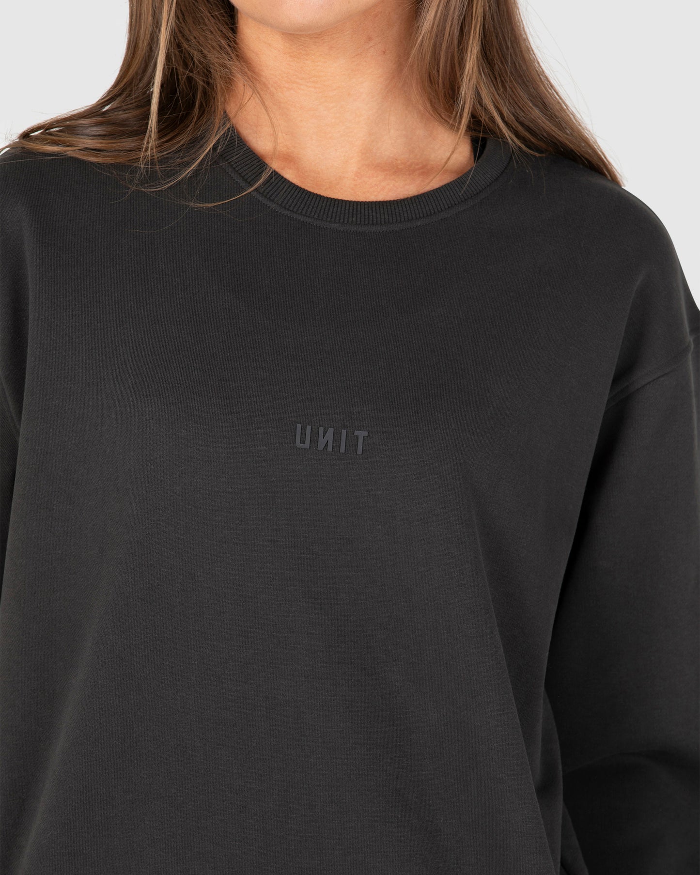 Unisex Fleece Crew - Central - Washed Black