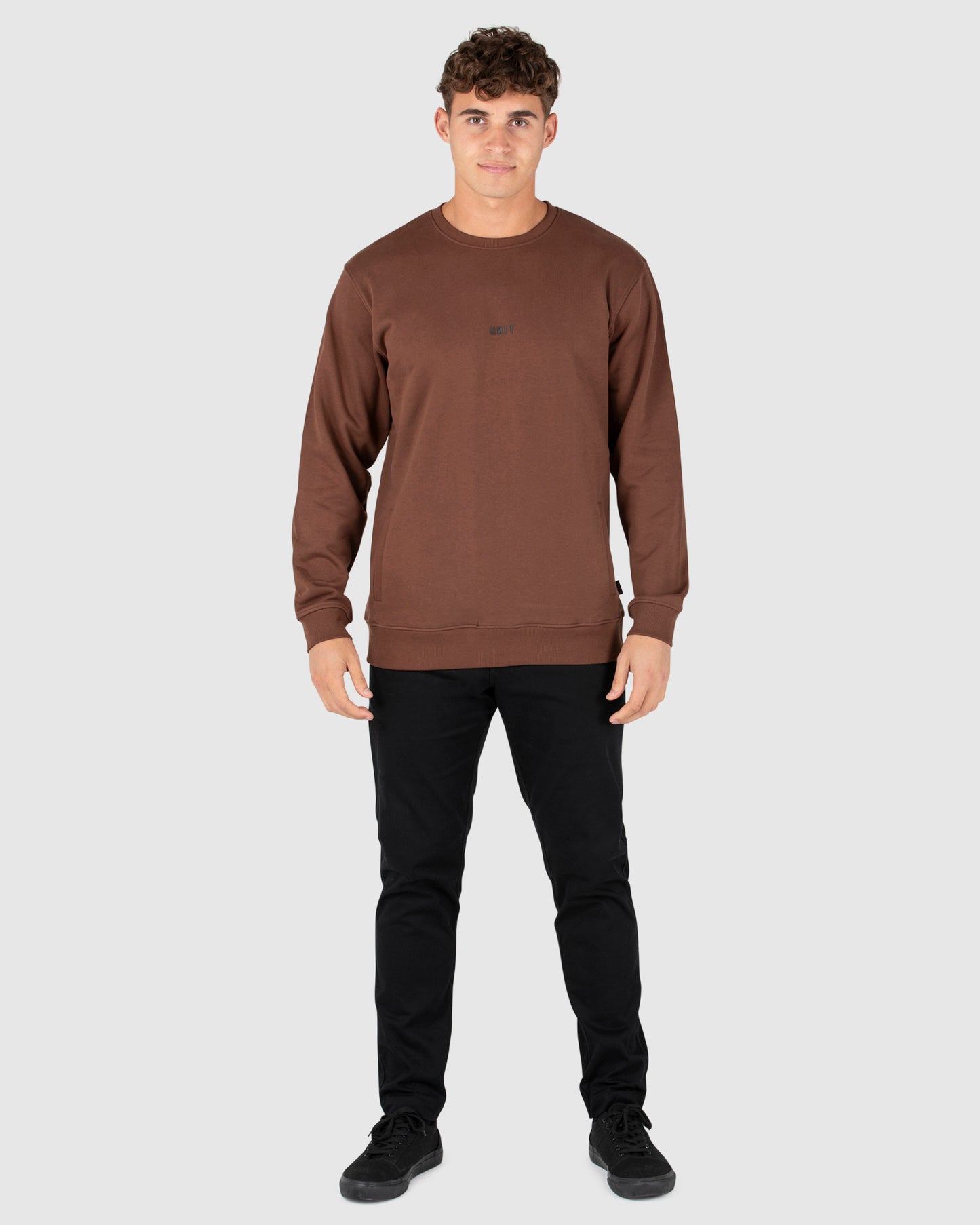 Unisex Fleece Crew - Central - Brown