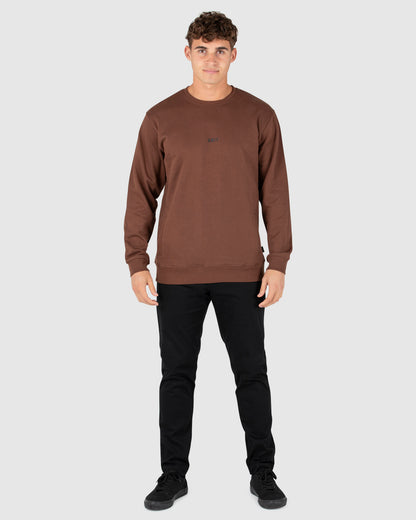 Unisex Fleece Crew - Central - Brown