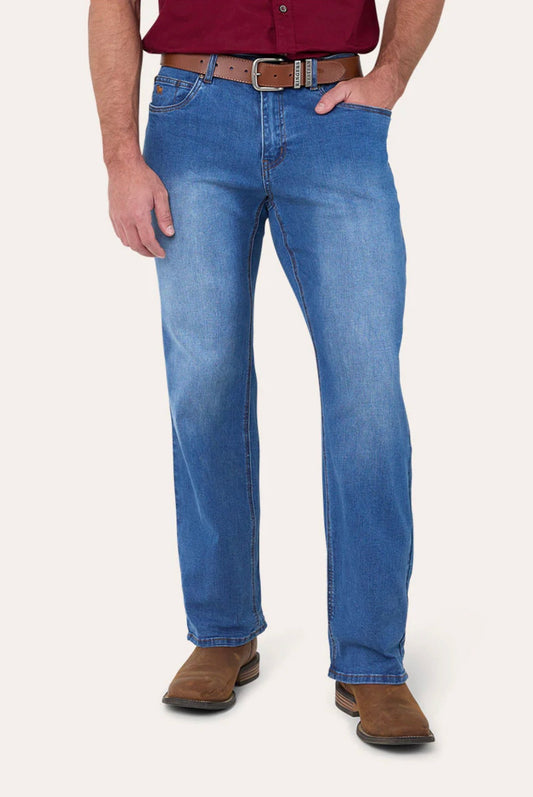 Sturt Mens Relaxed Leg Jeans - Mid Blue