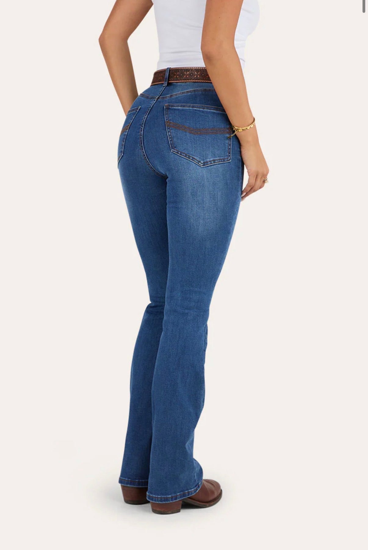 Penny Womens High Rise Bootleg Jean - Vintage Blue Wash