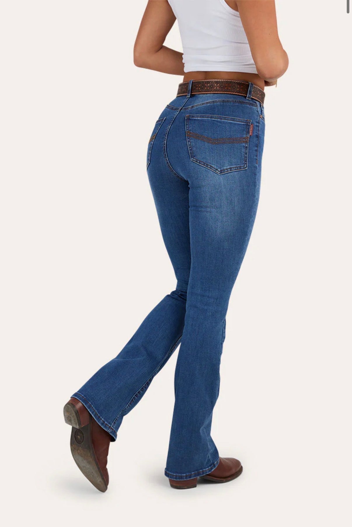 Penny Womens High Rise Bootleg Jean - Vintage Blue Wash