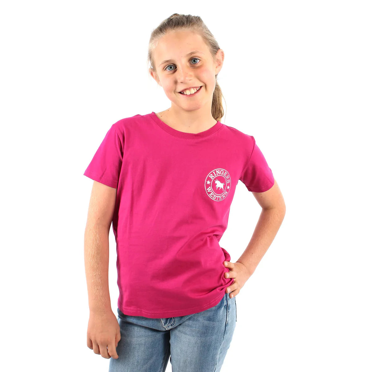 Signature Bull Kids Classic Fit T-Shirt - Magenta/Silver