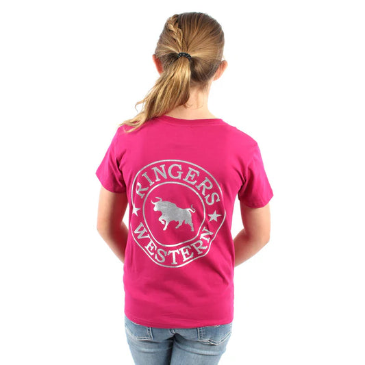 Signature Bull Kids Classic Fit T-Shirt - Magenta/Silver