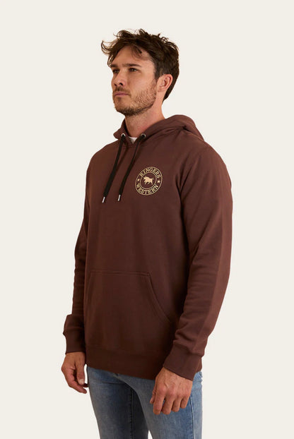 Signature Bull Mens Pullover Hoodie - Chocolate/Dark Sand