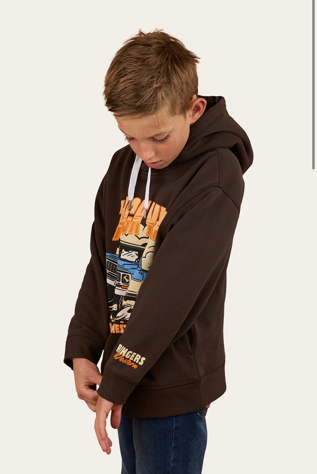 Truck Yeah Boys Oversized Hoodie - Charcoal