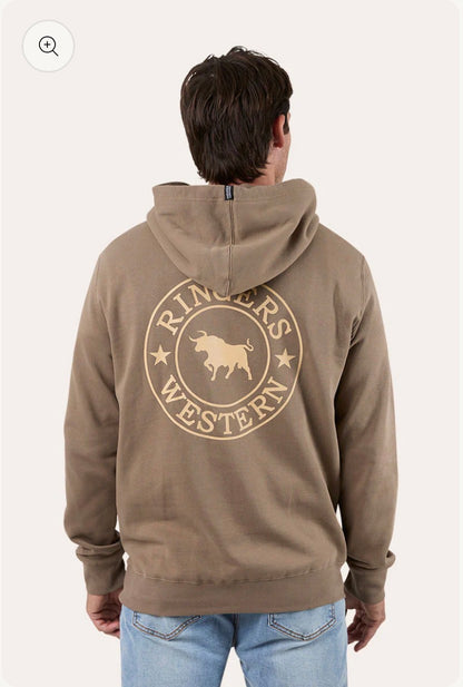 Signature Bull Mens Pullover Hoodie - Mushroom