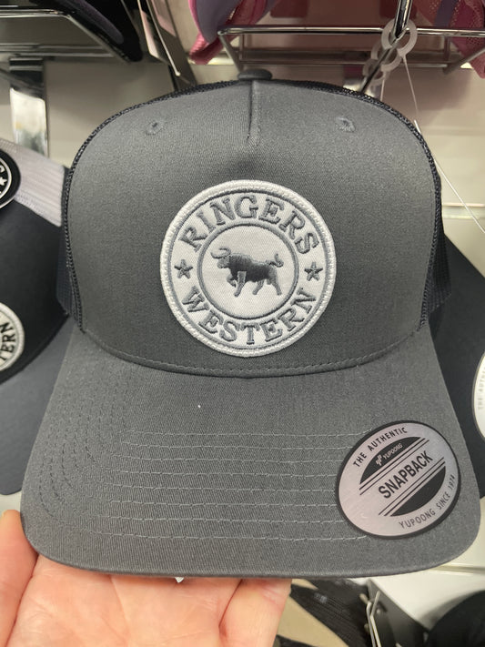 Signature Bull Trucker Cap - Charcoal with Charcoal & White Patch