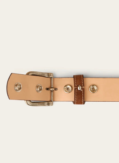 Diamond T Belt - Tan/Silver