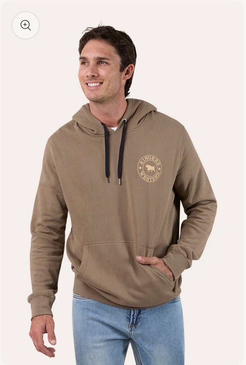 Signature Bull Mens Pullover Hoodie - Mushroom