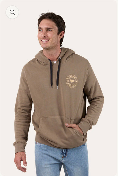 Signature Bull Mens Pullover Hoodie - Mushroom