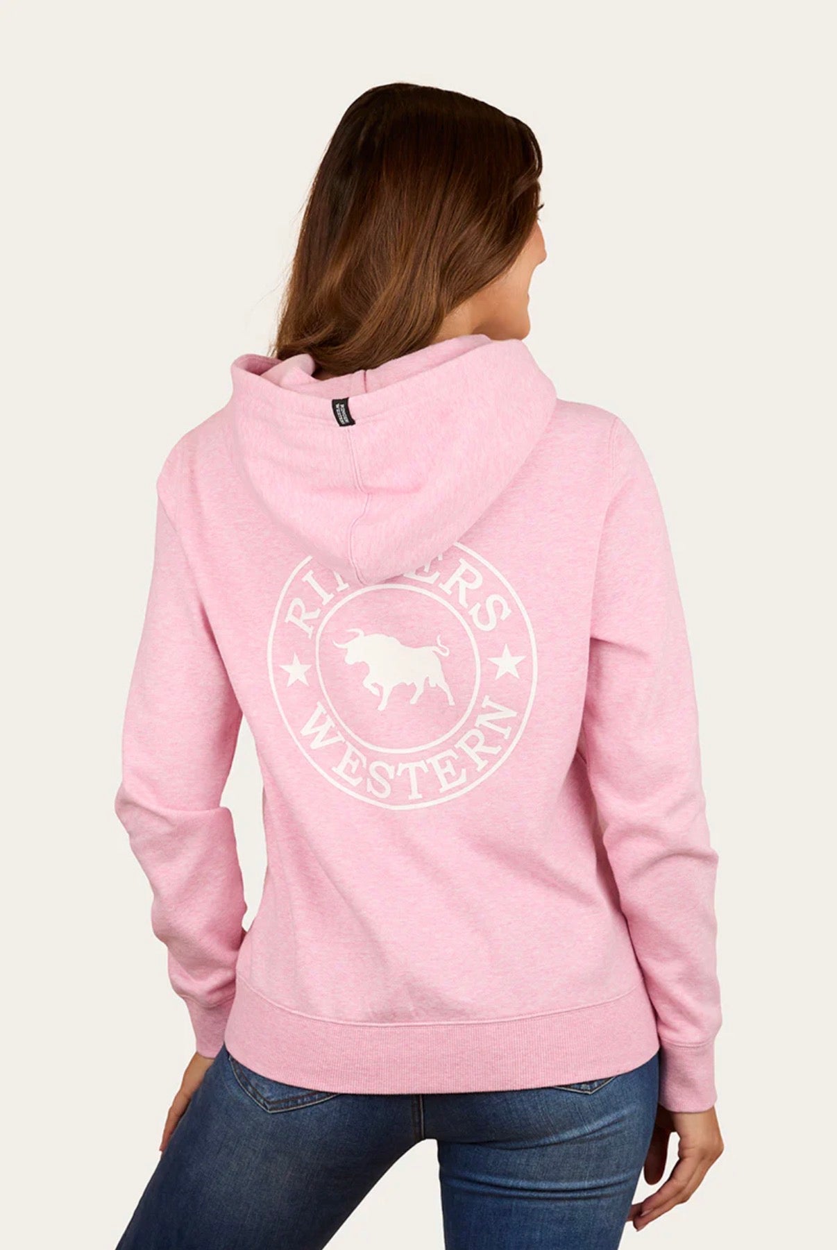 Signature Bull Womens Pullover Hoodie - Pink Marle