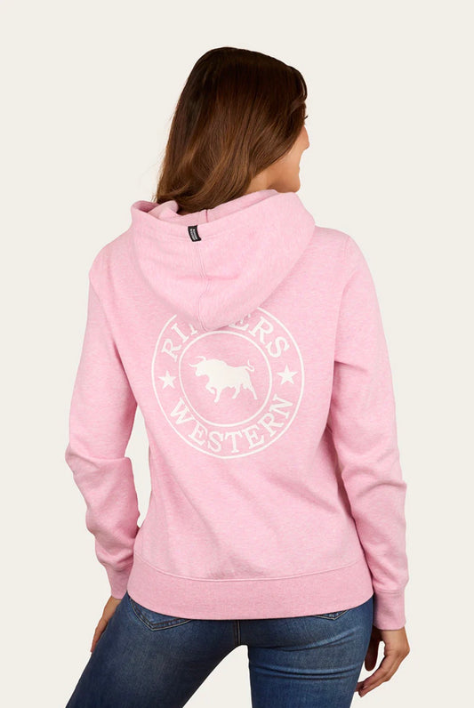 Signature Bull Womens Pullover Hoodie - Pink Marle