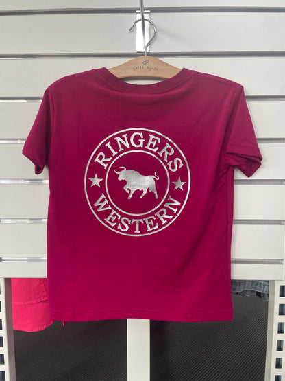 Signature Bull Kids Classic Fit T-Shirt - Magenta/Silver