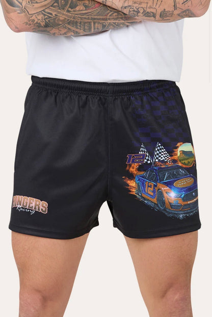 Ringers Racing Footy Shorts - Black