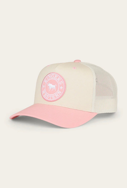 Signature Bull Trucker Cap - Rosey/Off White