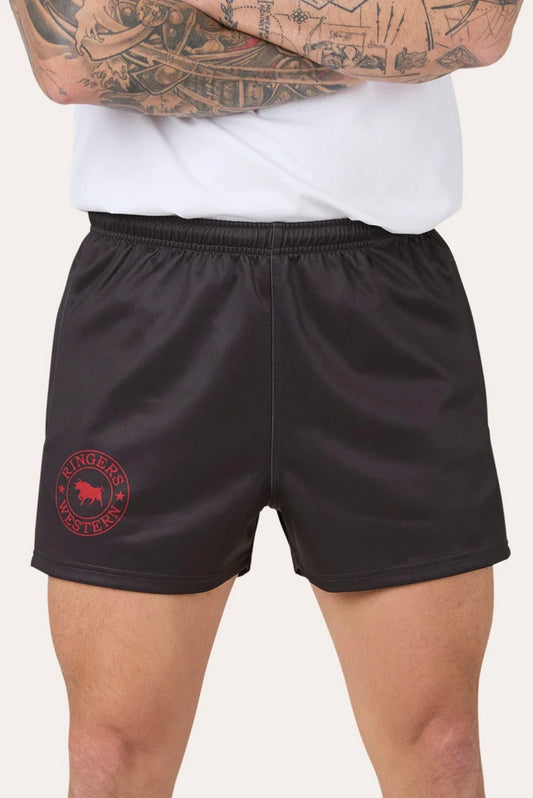 Ringers Footy Shorts - Charcoal/Red