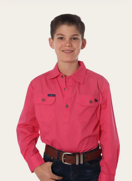 Ord River Kids Half Button Workshirt - Melon