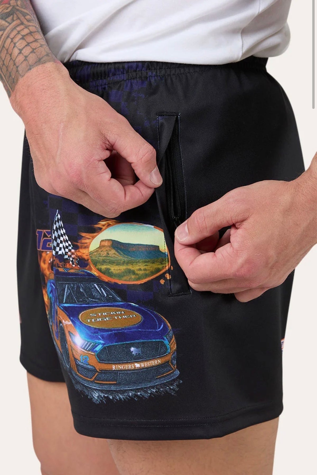Ringers Racing Footy Shorts - Black