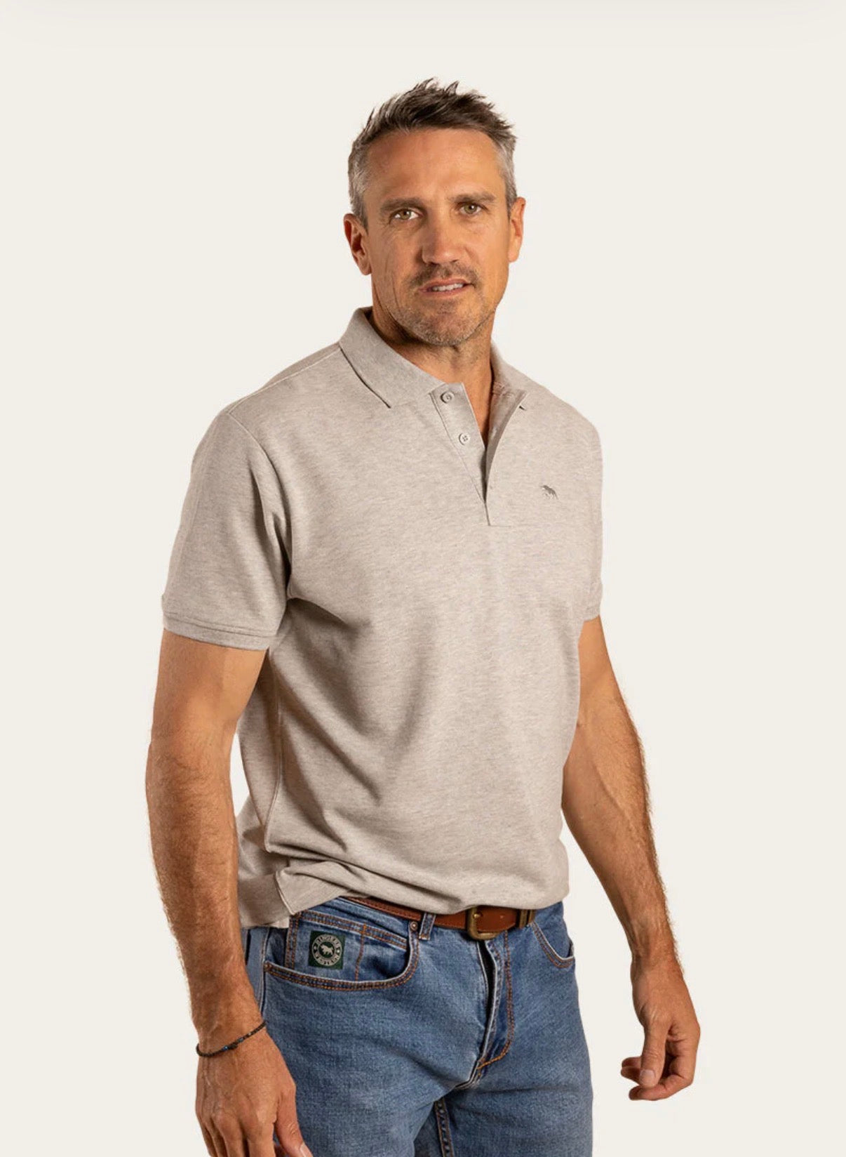 Essential Mens Polo - Grey Marle