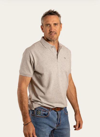 Essential Mens Polo - Grey Marle