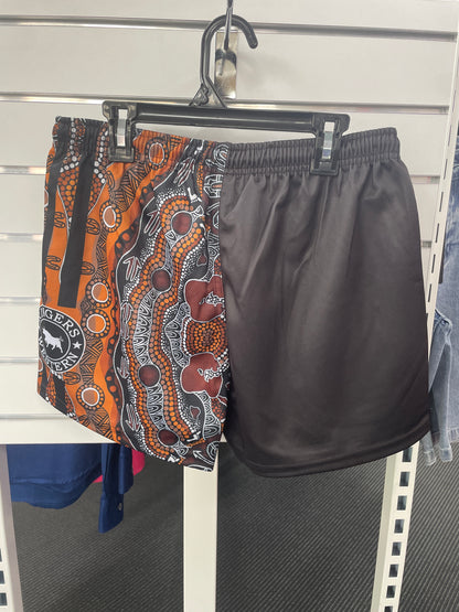 Walkabout Warrior Footy Shorts - Charcoal/Multi