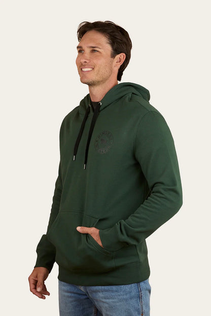Signature Bull Mens Pullover Hoodie - Pine