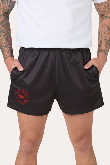 Ringers Footy Shorts - Charcoal/Red