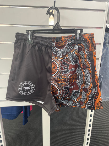 Walkabout Warrior Footy Shorts - Charcoal/Multi