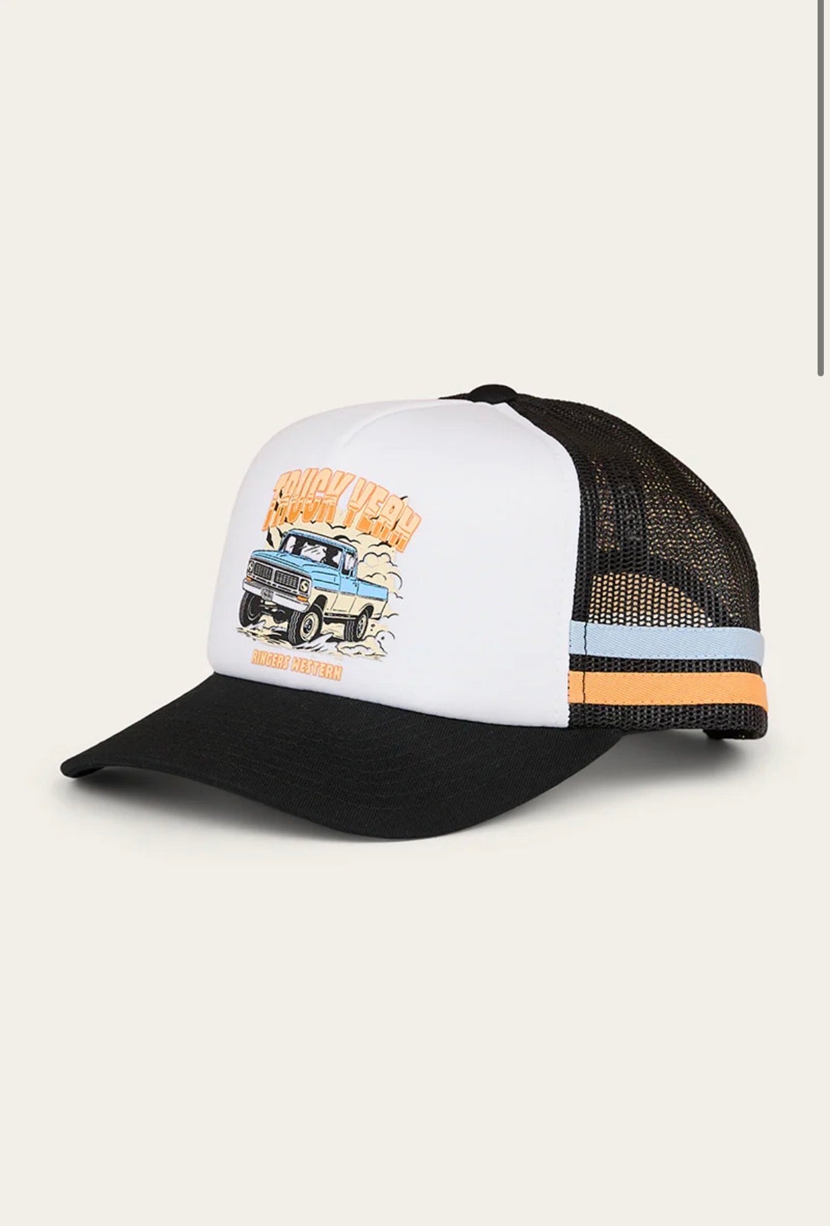 Truck Yeah Kids Foam Trucker Cap - White/Black