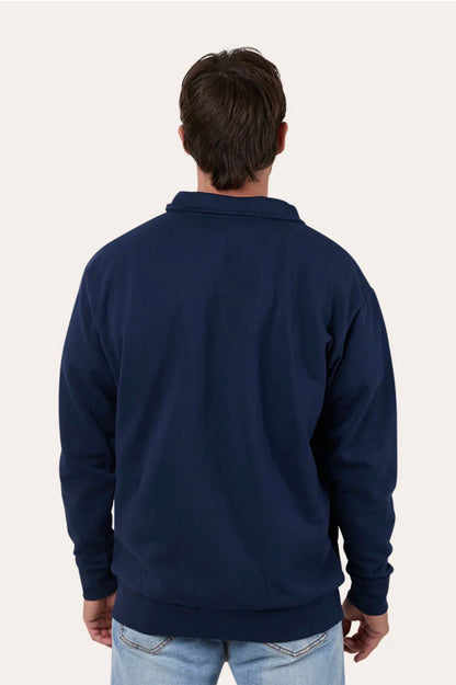 Strand Mens 1/4 Zip Crew - Navy