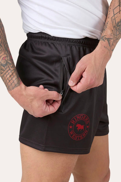 Ringers Footy Shorts - Charcoal/Red