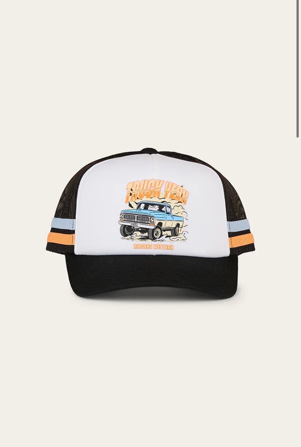 Truck Yeah Kids Foam Trucker Cap - White/Black