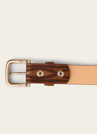 Diamond T Belt - Tan/Silver