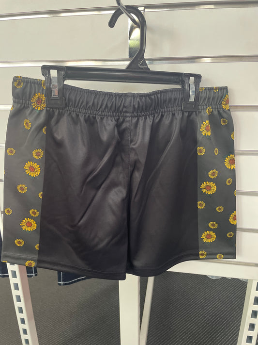Sunflowers Kids Footy Shorts - Black/Multi
