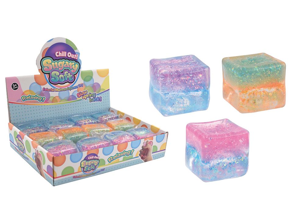 Squeeze Sugar Two Tone Glitter Cube 5cm