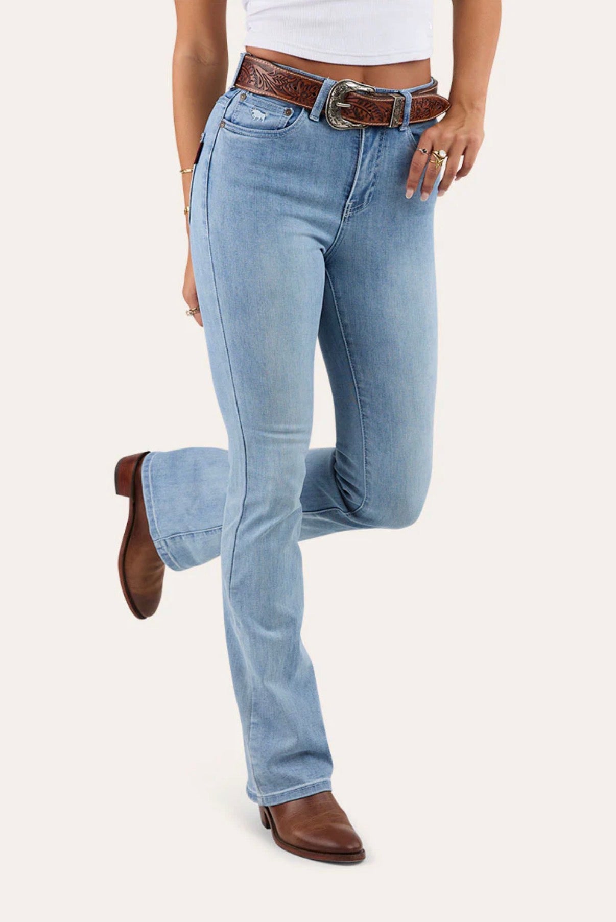 Penny Rodeo Womens High Rise Bootleg Jean - Light Blue
