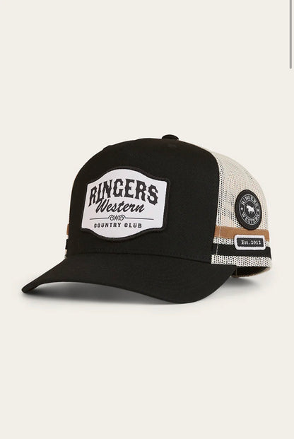 Country Club Deep Fit Trucker Cap - Black