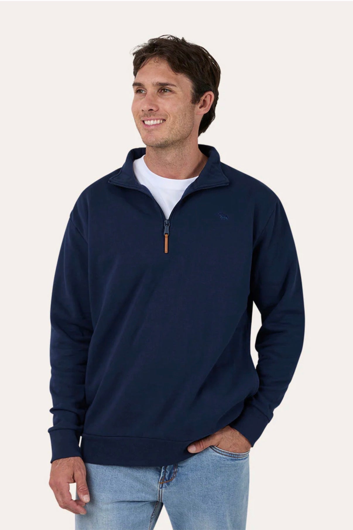 Strand Mens 1/4 Zip Crew - Navy