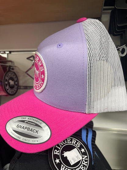 Signature Bull Kids Trucker Cap - Lilac/Candy