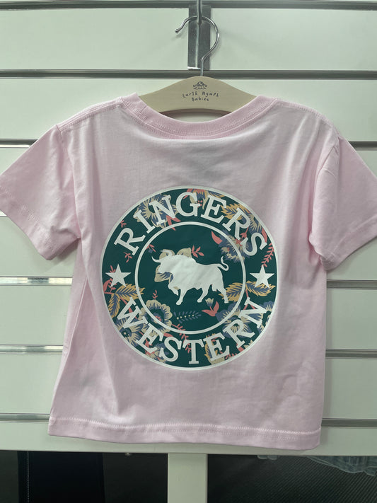 Signature Bull Kids Classic Fit T-Shirt - Barely Pink/Floral