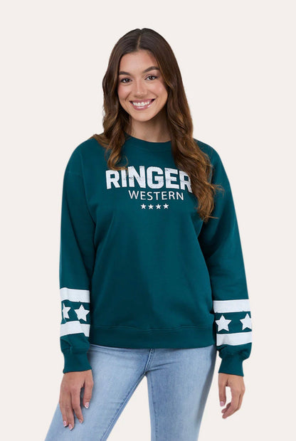 Traditions Womens Oversized Crew - Dark Teal