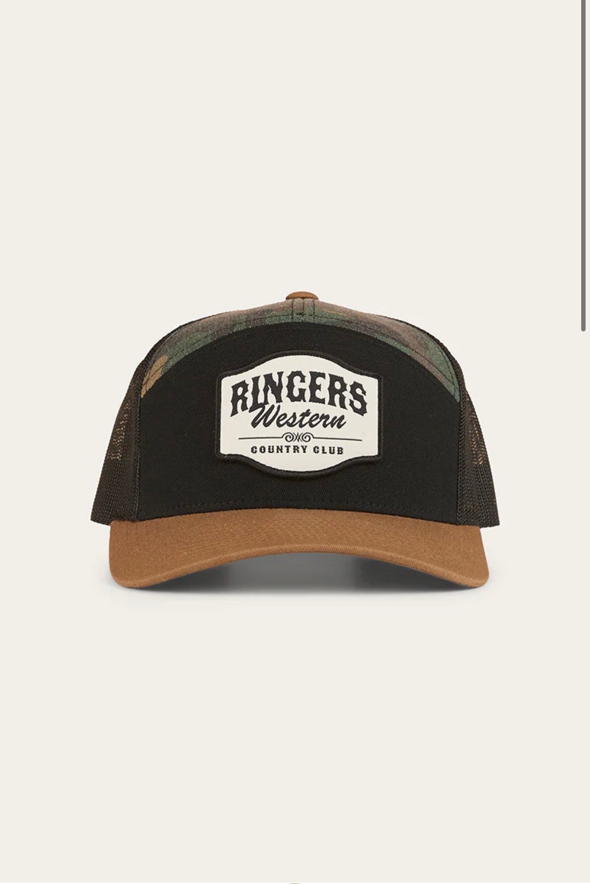 Country Club 7 Panel Cap - Black/Camo