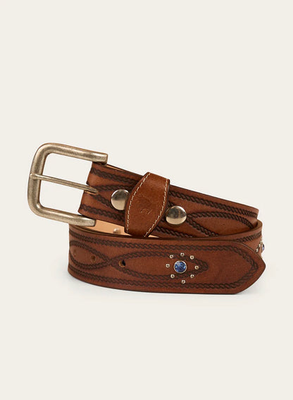 Diamond T Belt - Tan/Silver