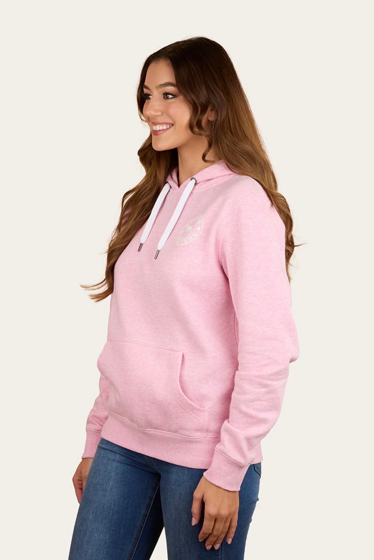 Signature Bull Womens Pullover Hoodie - Pink Marle